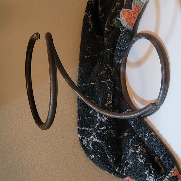 Rod Iron & Glass Candle Holder, EUC 7 1/2" tall - Picture 4 of 4